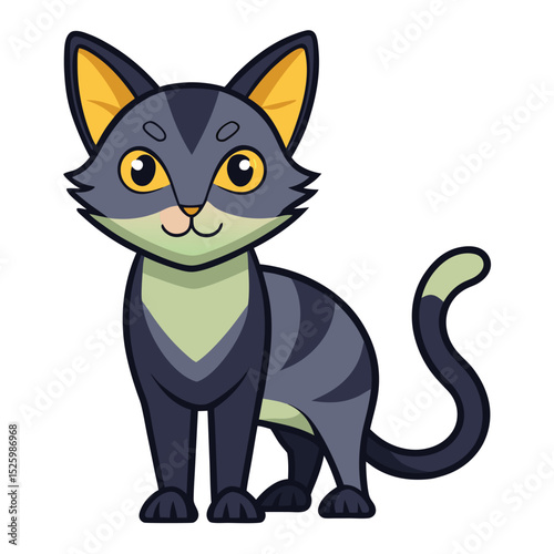 colorful cat vector image on white background