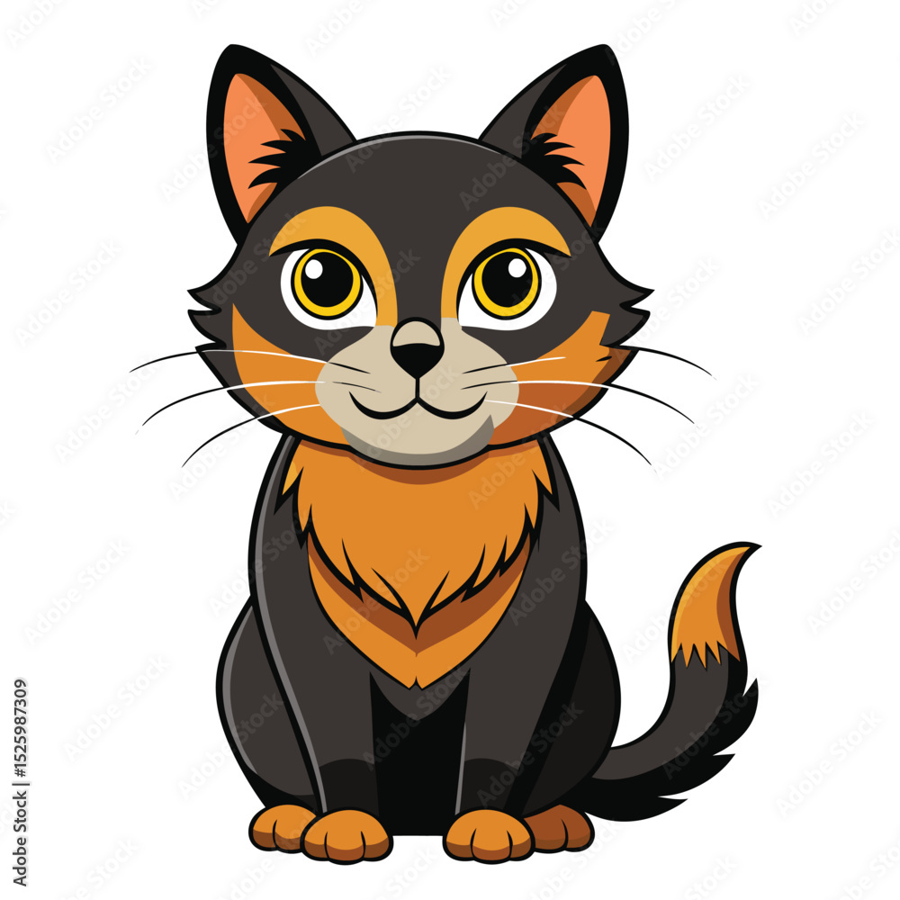 Fototapeta premium colorful cat vector image on white background
