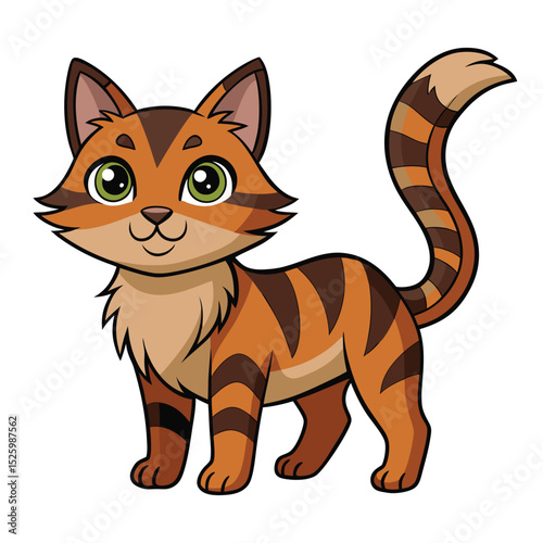 colorful cat vector image on white background