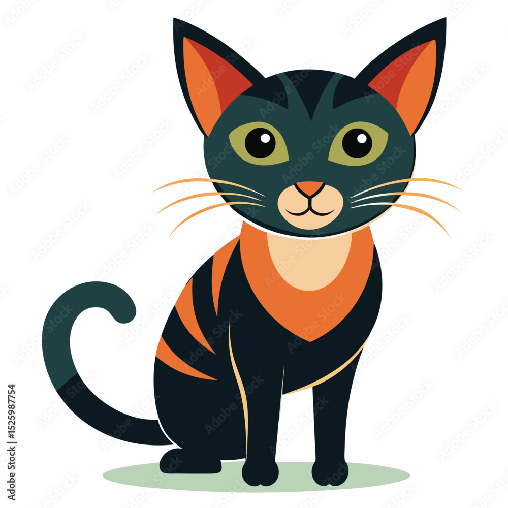 Fototapeta premium colorful cat vector image on white background