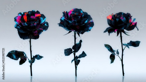 Dark roses in vibrant hues