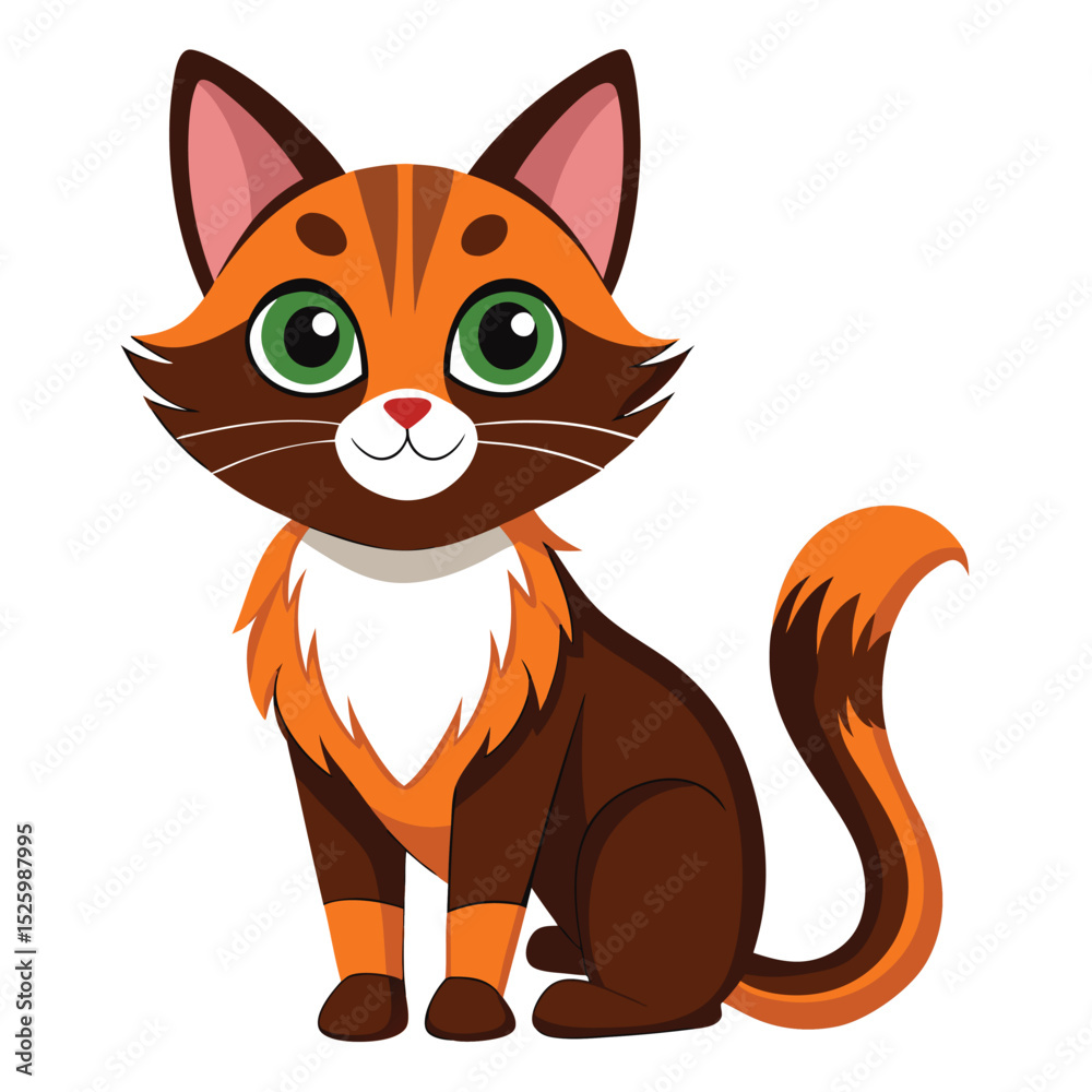 Obraz premium colorful cat vector image on white background