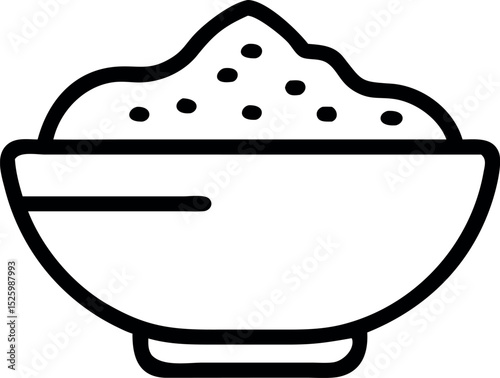 Outline Illustration of a Bowl of Cereal or Powder