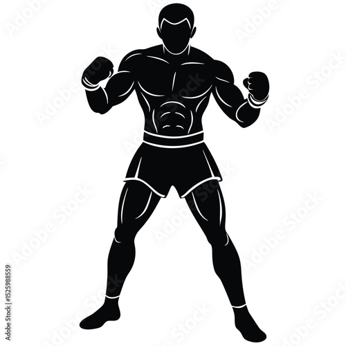 silhouette of a boxer