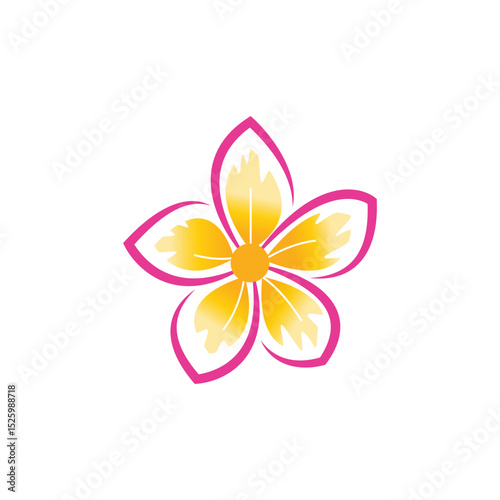 Stylized flower plumeria logo vector symbol