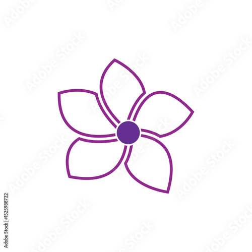 Stylized flower plumeria logo vector symbol