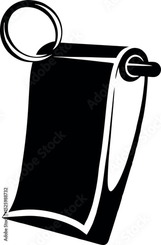 Hanging paper towel holder design, simple, modern and minimalist illustration vector silhouette