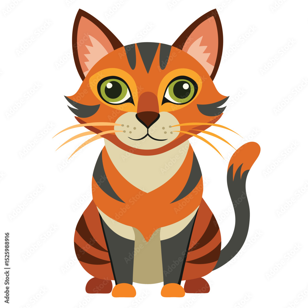 Obraz premium cat vector image on white background