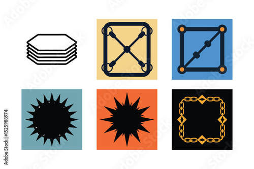 Vector icon set of various tools for web and business design