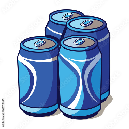 blue crumpled-soda-cans-set-vector-image-on-white background