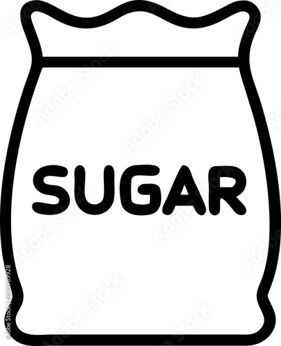Sugar Bag Outline Icon Design Food Ingredient