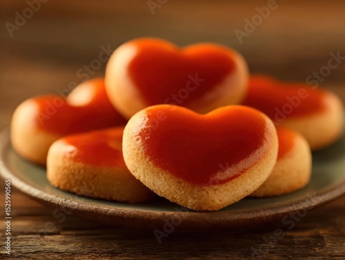 Heart-shaped cookies on a plate