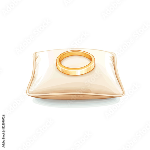 2D flat Ring Pillow illustration vector, isolated on a white background.