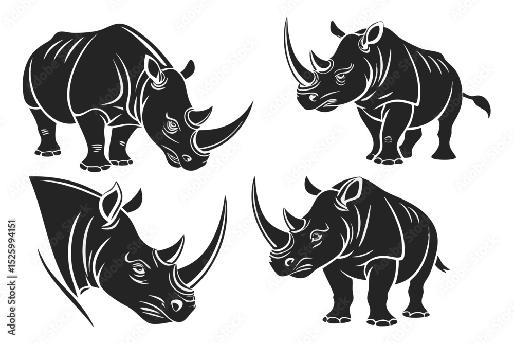 Obraz premium rhino vector illustration