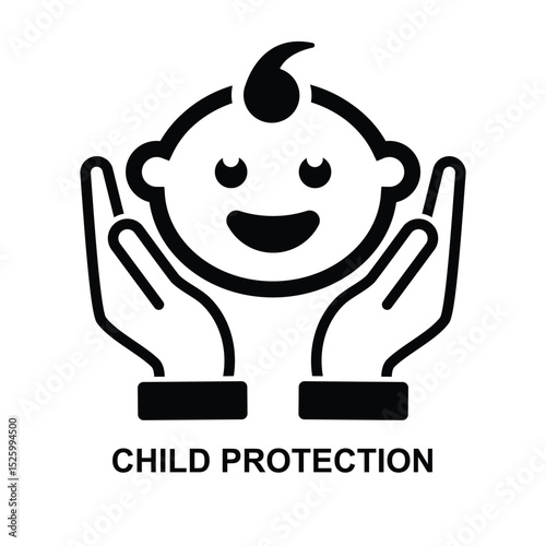 Child protection icon isolated on background vector illustration.