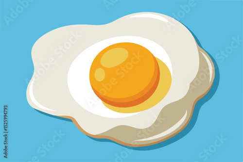Sunny-Side Up Egg A Perfect Fried Egg Illustration