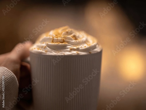 Creamy coffee drink in a mug