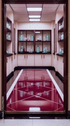Empty laboratory hallway