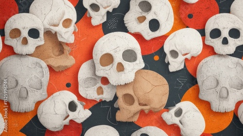 Skull Pattern on Circles