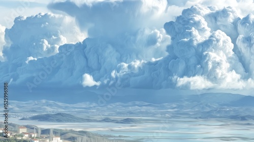 Dramatic clouds over a landscape
