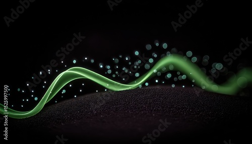 Abstract green line on dark background