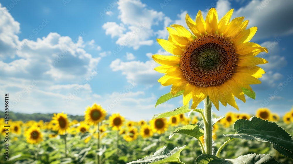 Vibrant Sunflower Field Under a Sunny Sky Vibrant Sunflower Field Under a Sunny Sky