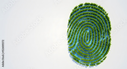 Green fingerprint nature's Unique Identity, sustainable future. Copy spapce.