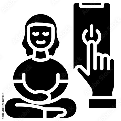 Digital Detox glyph icon