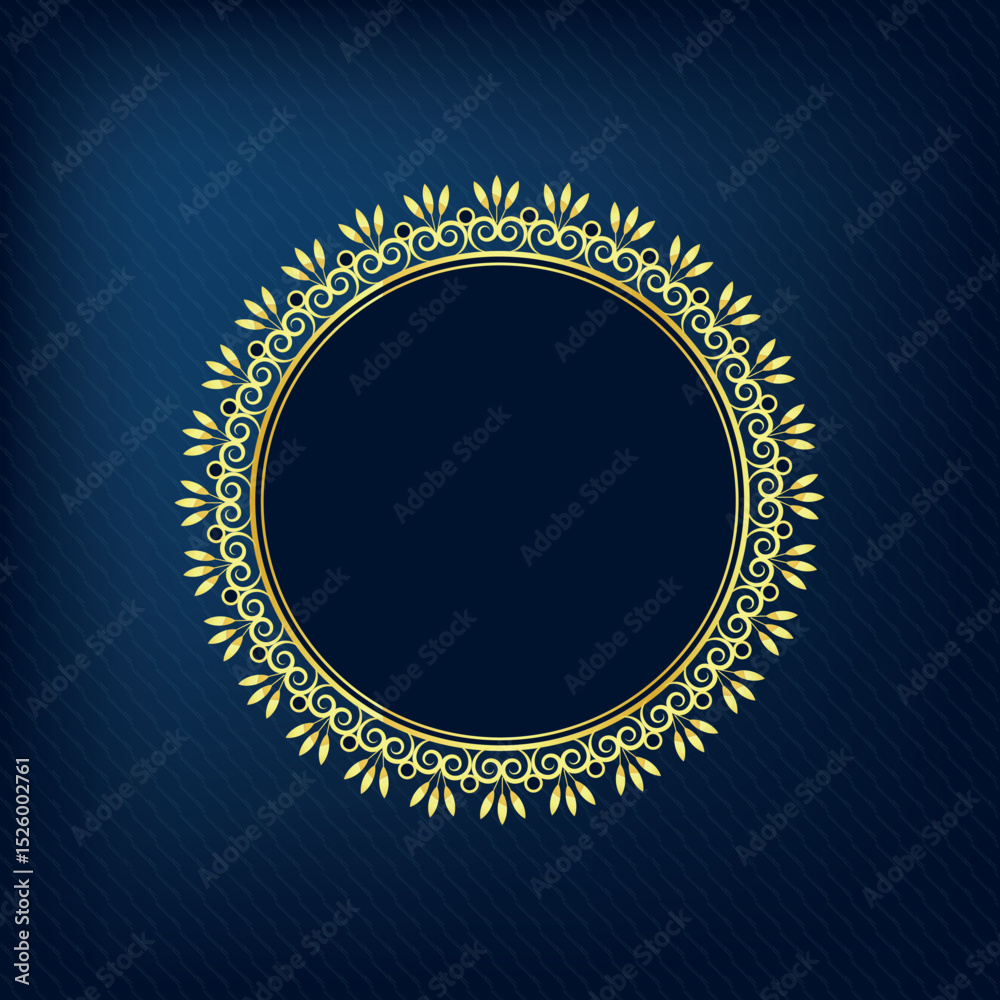 Fototapeta premium blue background with golden frame