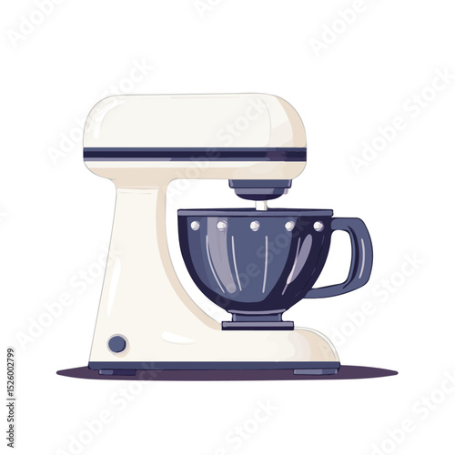2D flat Portable Mixer vector illustration, isolated on a white background.