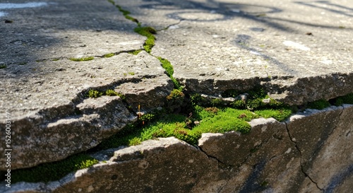 Rock formation with moss close up