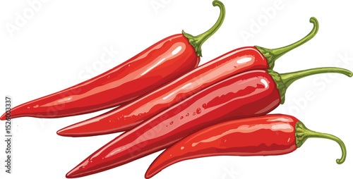 Red Chili Illustration vector design, Red Chili in white background vector design