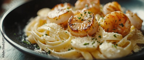 Delicious Seafood Pasta: Fettuccine with Seared Scallops and Creamy Parmesan Sauce
