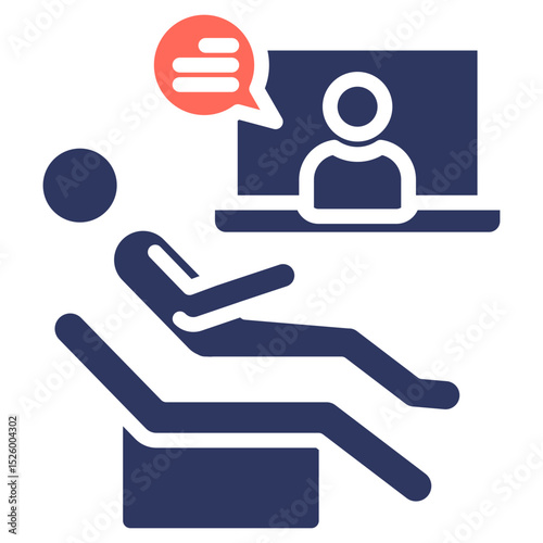 Online Therapy glyph color icon