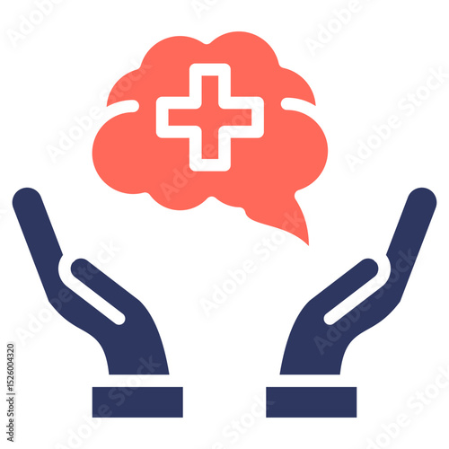 Mental Wellness App glyph color icon