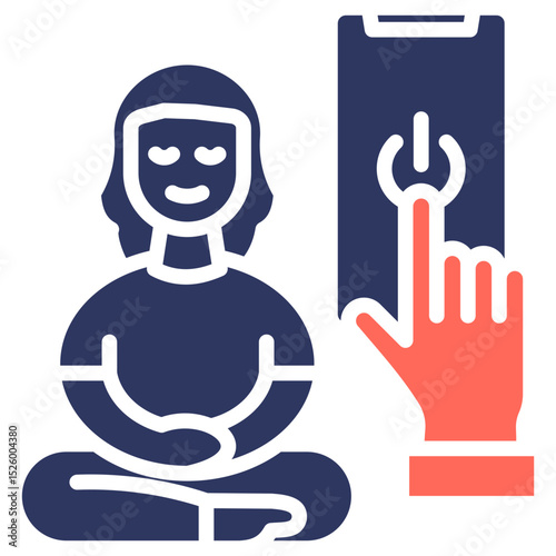 Digital Detox glyph color icon