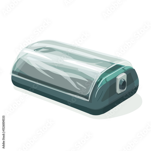 Plastic Wrap Dispenser illustration vector 2D flat, isolated on a white background.