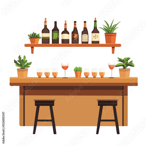 2D flat Planting Bar illustration vector, isolated on a white background.