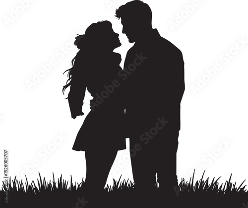 This name reflects the key elements: family, love, silhouettes, and the activity (dancing) suggested by the tags