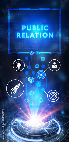 PR Public relations concept. Communication advertising marketing strategy. 3d illustration