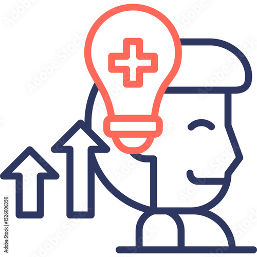 Mental Fatigue line color icon