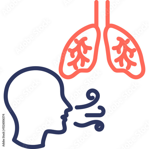Breathing Exercise line color icon