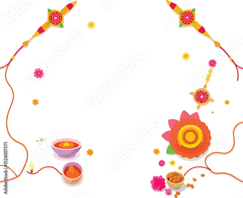 frame of flowers Raksha Bandhan
