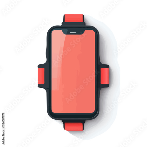 Phone Armband vector 2D flat illustration, isolated on a white background.