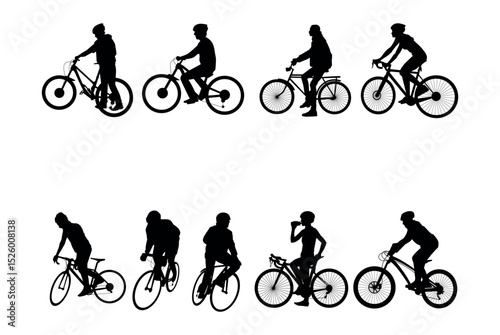 silhouette of a cyclist vector illustration