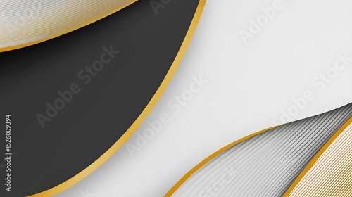 Elegant abstract background design with flowing black white and gold textured waves providing ample copy space for text ideal for modern presentations or innovative marketing