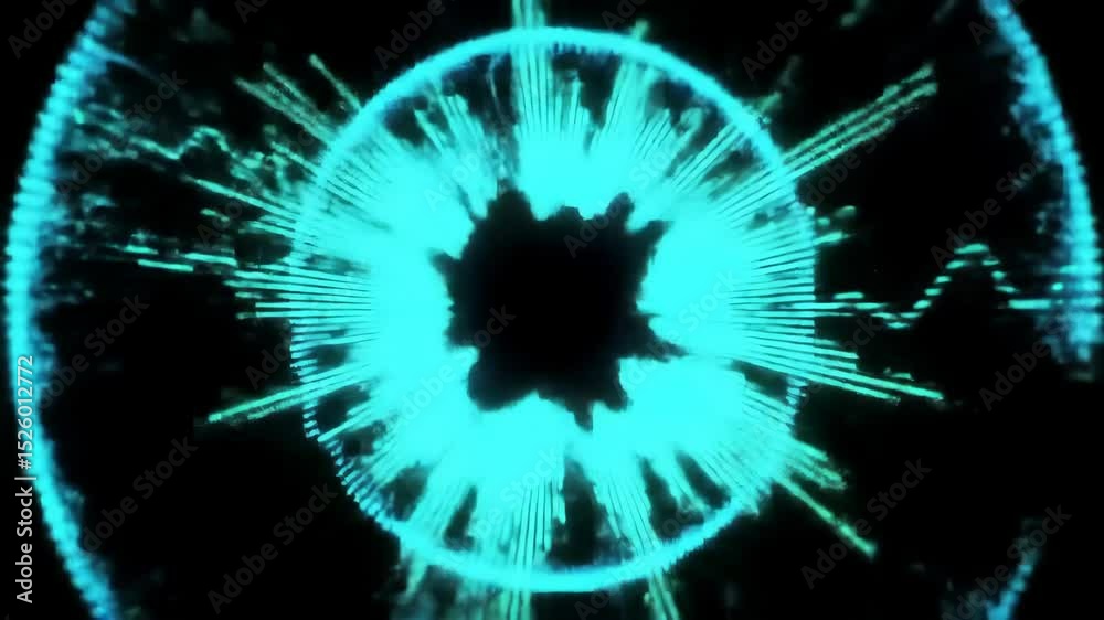 Abstract Animated Light Patterns Radiating from a Center Point