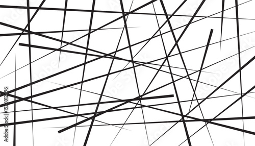 Abstract black random chaotic lines. abstract geometric pattern. abstract geometric lines background
