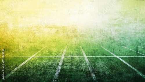 A grunge background with a light green and dark yellow gradient, horizontal lines of white scratches, and a football field pattern at the bottom.