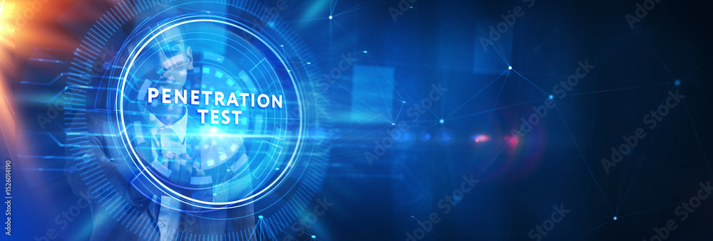 Obraz premium PENETRATION TEST inscription, cyber security concept.